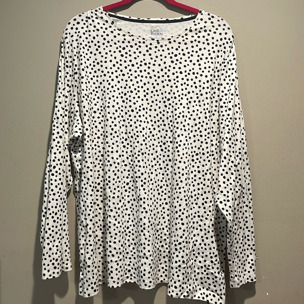 NWOT Croft & Barrow Women’s Plus Size 3x Essential Long Sleeve Classic Tee